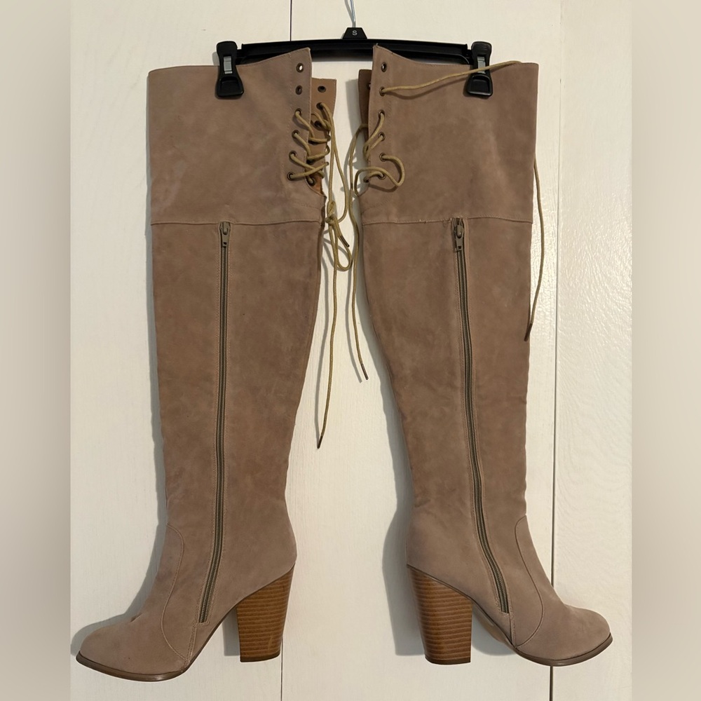 Chase + Chloe Tan Heeled Boots